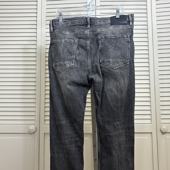 ALL SAINTSRex Slim Jeans in Faded Black Distressed Size 33